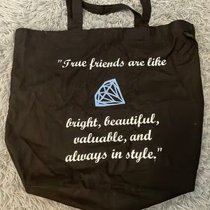 Friendship black canvas tote